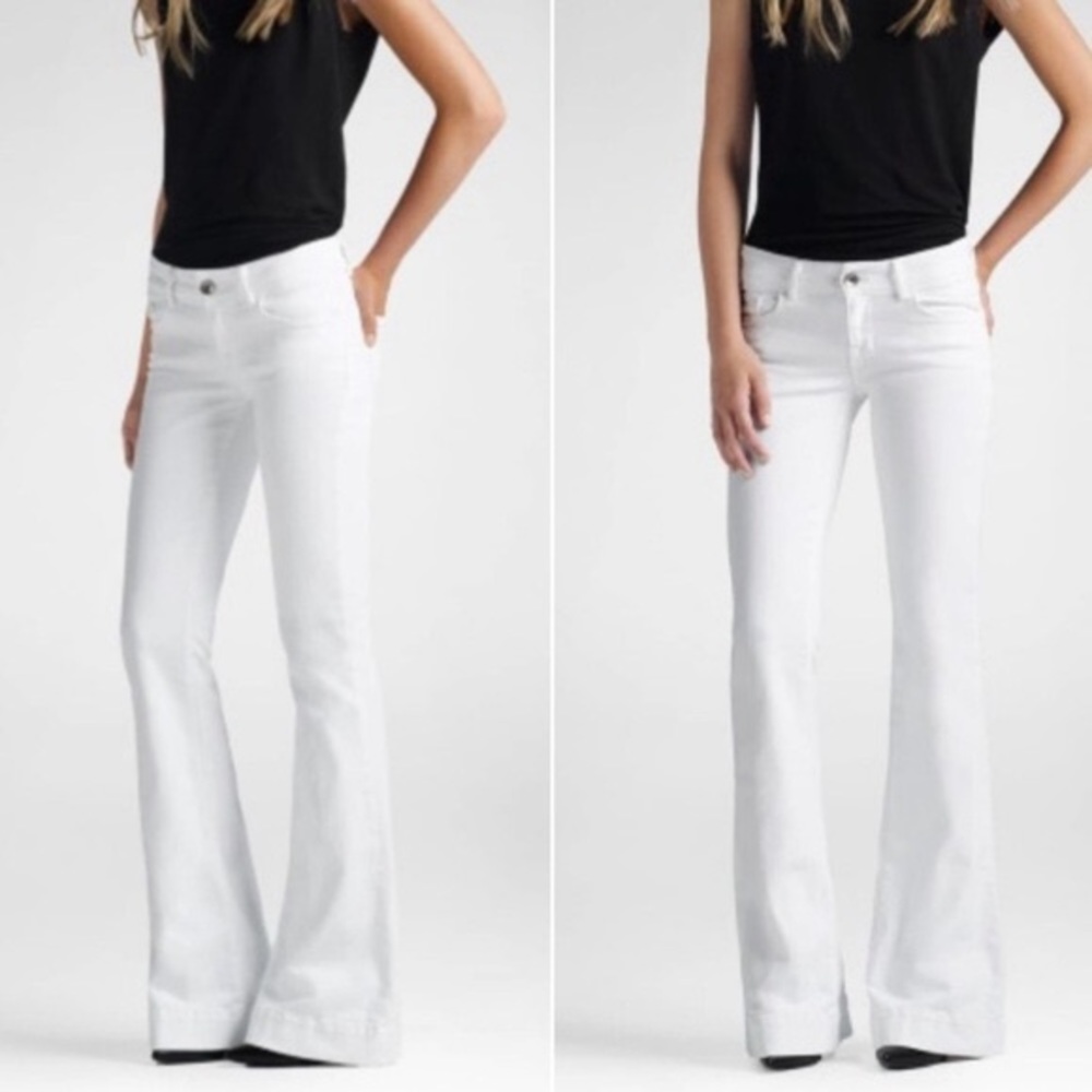J Brand White Lovestory Flare Jeans